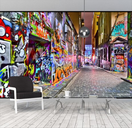 Image de View of colorful graffiti artwork at Hosier Lane in Melbourne